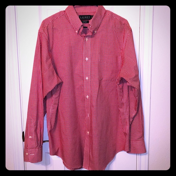 Lauren Ralph Lauren Classic Gingham Red Button Up